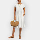 Letní Midi Šaty S Čistými Liniemi A Lehkým Komfortem