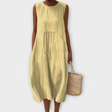 Volné Boho Šaty Zelené Vzdušné Letní Bez Rukávů Pro Pláž