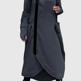 MARIE-Dlouhý kabát s kapucí a zipem