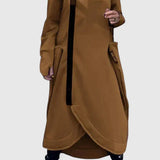 MARIE-Dlouhý kabát s kapucí a zipem