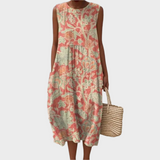 Vintage Šaty S Květinovým Vzorem Letní Lehký Vzdušný Model