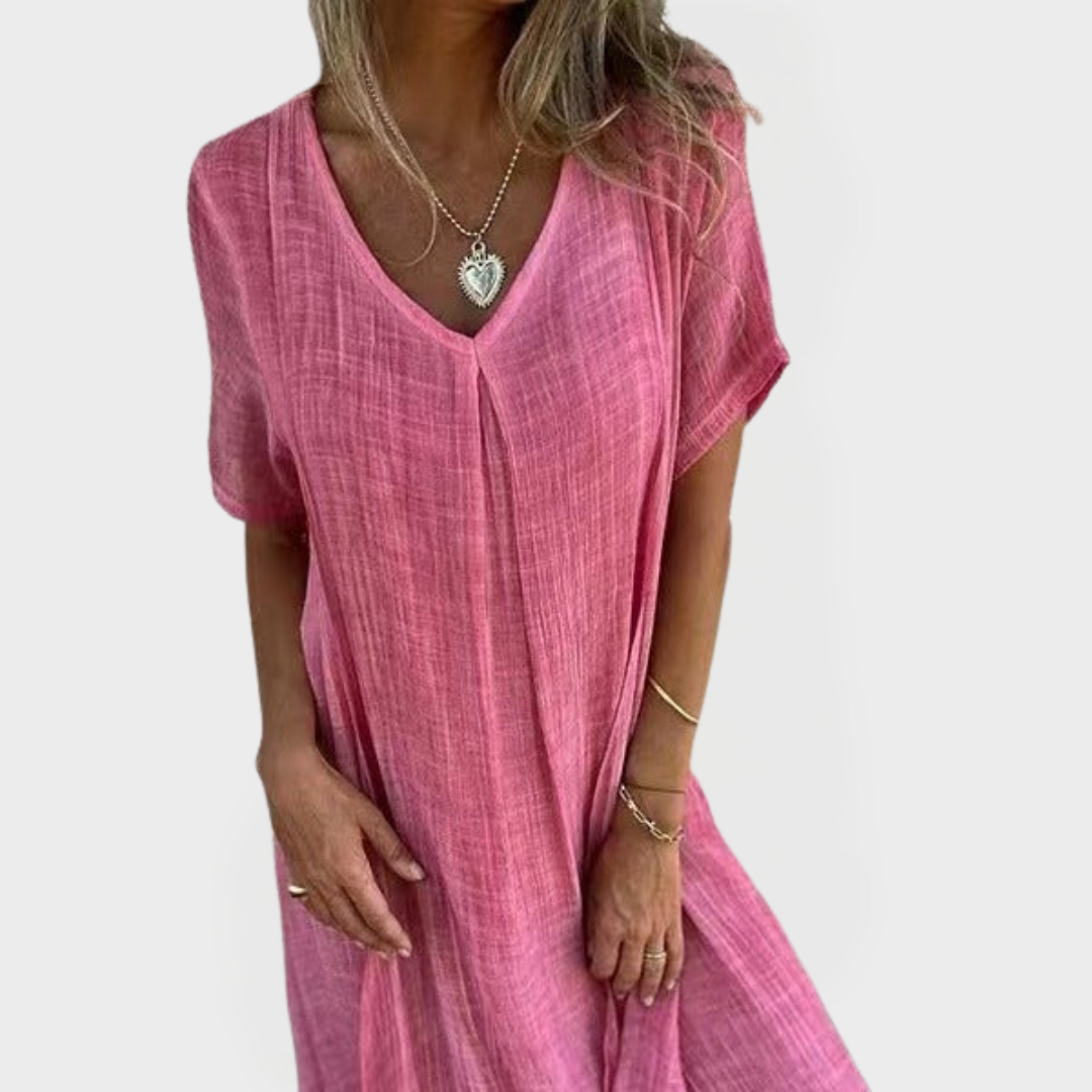 Oranžové Šaty SV Výstřihem Letní Lehká Látka Pohodlí