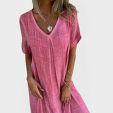 Oranžové Šaty SV Výstřihem Letní Lehká Látka Pohodlí