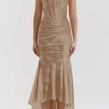 Kiara Šaty Elegantní Večerní Střih S Jemným Vzorem Pro Ženy