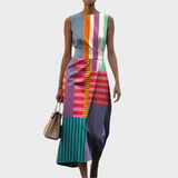 Šaty Bez Rukávů S Geometrickým Vzorem Elegantní Střih