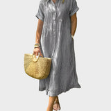 Pruhované Košilové Šaty S Knoflíky A Funkčními Kapsami