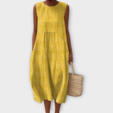 Volné Boho Šaty Zelené Vzdušné Letní Bez Rukávů Pro Pláž