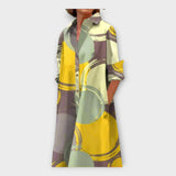 Ruční Šité Šaty Geometrickým Vzorem Ženského Stylu Luxusní