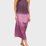 Letní Šaty Dégradé Bez Rukávů Midi Délky Elegantní Vzhled