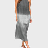 Letní Šaty Dégradé Bez Rukávů Midi Délky Elegantní Vzhled