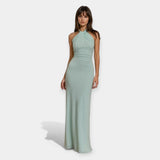 Maxi Šaty S Límcem A Zavázáním U Krku Otevřená Záda