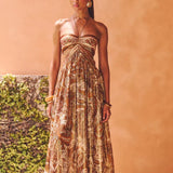 Maxi Šaty Zlatá Aura Okouzlující Večerní Příležitosti