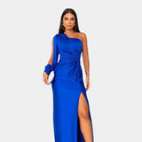 Dlouhé Elegantní Šaty S Jednoramenným Asymetrickým Výstřihem