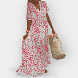 Letní Šaty S Květinovým Potiskem Volný Střih V Výstřih