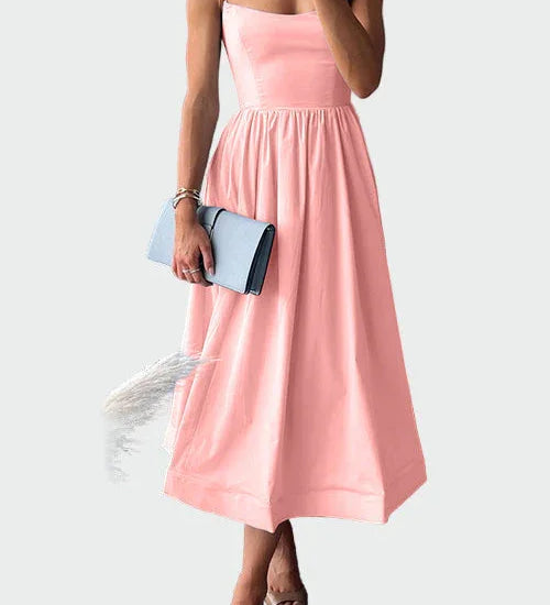 Elegantní Midi Šaty S Tenkými Ramínky Pro Letní Příležitosti