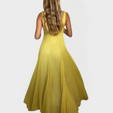 Dlouhé Šaty S Ramínky A Čtvercovým Výstřihem Žluté