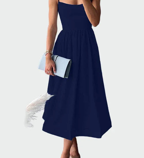 Elegantní Midi Šaty S Tenkými Ramínky Pro Letní Příležitosti