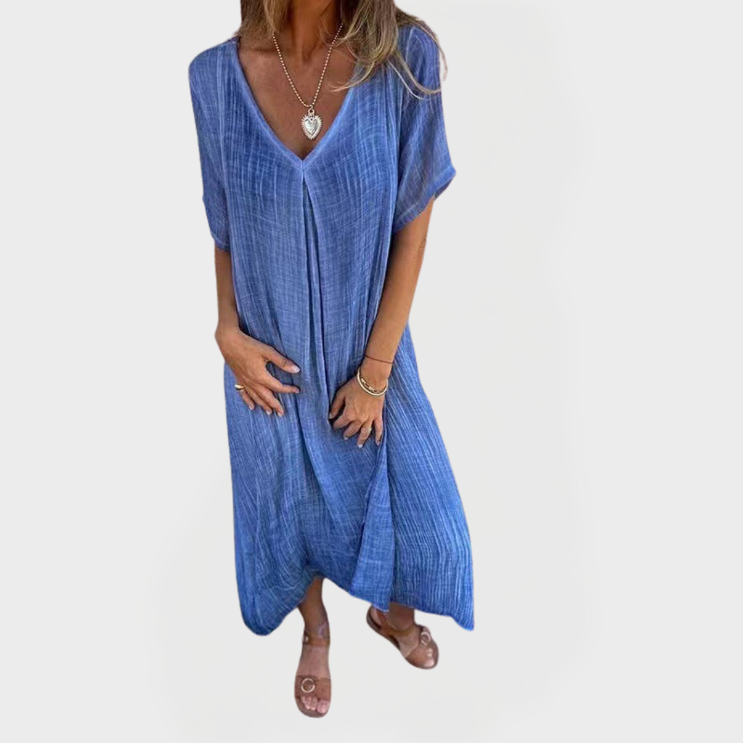 Oranžové Šaty SV Výstřihem Letní Lehká Látka Pohodlí