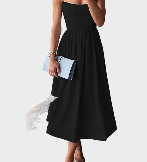 Elegantní Midi Šaty S Tenkými Ramínky Pro Letní Příležitosti