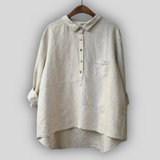 Lněná Blůza Zelená Jednoduchost