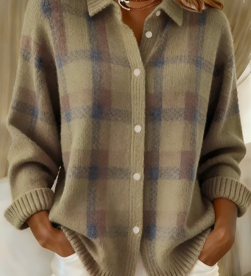 Anna™ | Měkký pletený svetr s kostkovaným vzorem