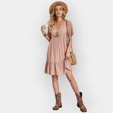 Midi Šaty SV Výstřihem Elegantní Lehký Letní Materiál