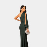 Dlouhé Elegantní Šaty S Jednoramenným Asymetrickým Výstřihem