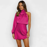 Asymetrické Šaty Ze Saténu Elegantní Večerní Luxusní Styl