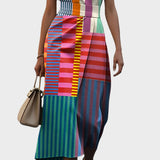 Šaty Bez Rukávů S Geometrickým Vzorem Elegantní Střih