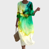 Letní Šaty S Lehkým Krytím Vzor Mořských Vlnách Pro Pláž