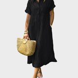 Pruhované Košilové Šaty S Knoflíky A Funkčními Kapsami