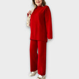 Pletený Set S Volným Střih Pro Elegantní Dámský Vzhled