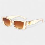 [VERONIKA] - Retročtvercové brýle s ozdobným detailem V