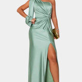 Dlouhé Elegantní Šaty S Jednoramenným Asymetrickým Výstřihem