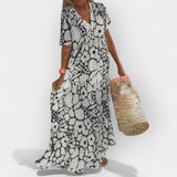 Letní Šaty S Květinovým Potiskem Volný Střih V Výstřih