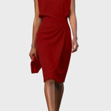 Aristokratické Večerní Šaty Modré Satén Midi Délka Luxus