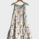 Šaty S Motivem Včel Letní Lehká Silueta Teplé Barvy