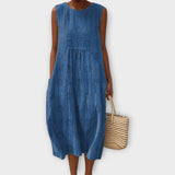 Volné Boho Šaty Zelené Vzdušné Letní Bez Rukávů Pro Pláž