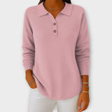 Pletený Svetr S Elegantním Límcem A Knoflíky Denní Nošení