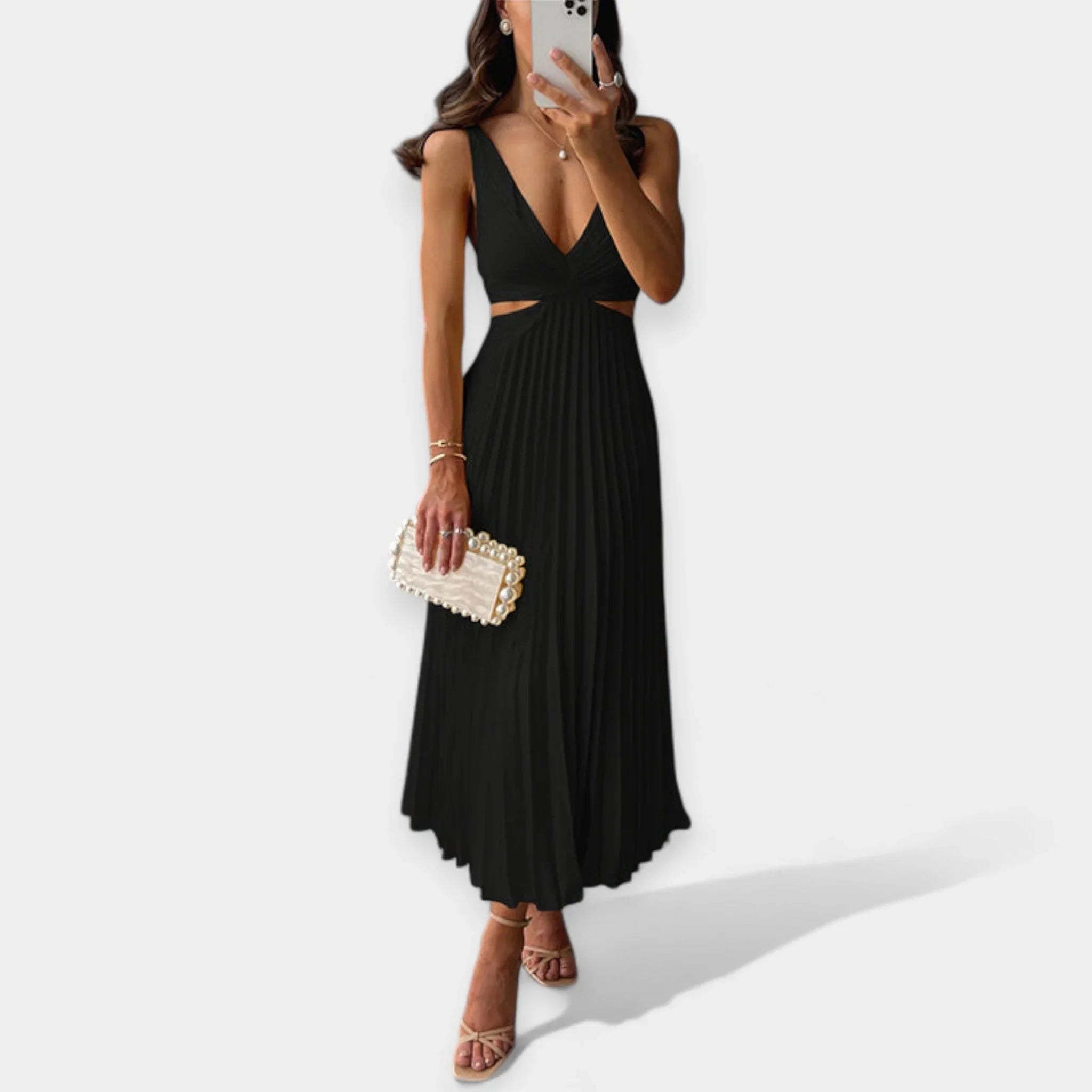 Maxi Šaty S Plisovaným Vzorem Elegantní Pohodlí Každý Den