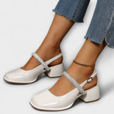 Celandra - Mary Janes s třpytivými pásky a blokovým podpatkem