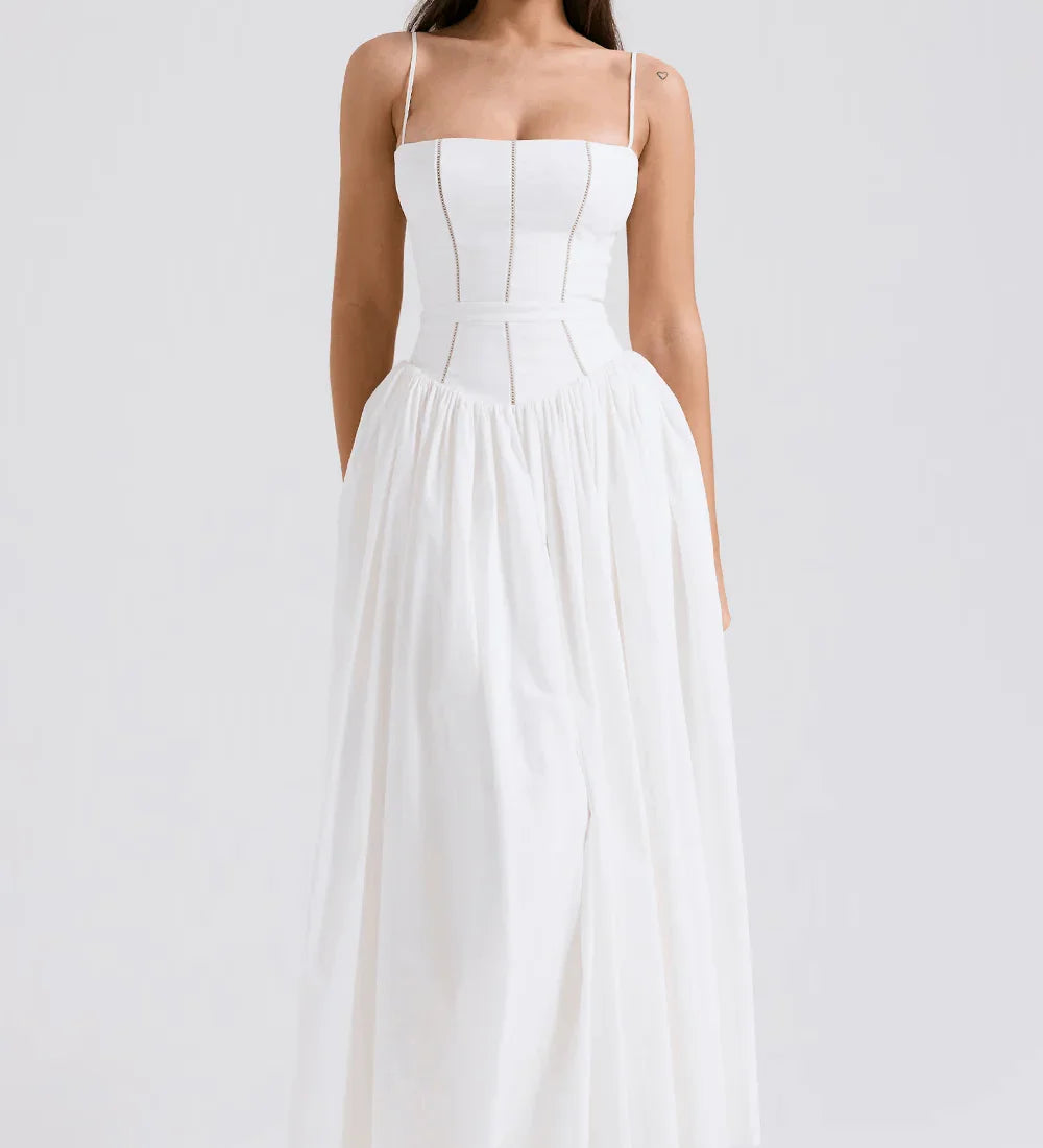 Dámské Maxi Šaty S Tenkými Ramínky A Květinovým Vzorem