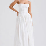 Dámské Maxi Šaty S Tenkými Ramínky A Květinovým Vzorem