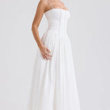 Dámské Maxi Šaty S Tenkými Ramínky A Květinovým Vzorem