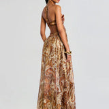 Maxi Šaty Zlatá Aura Okouzlující Večerní Příležitosti