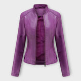 Moderní Krátká Kožená Bunda na Zip