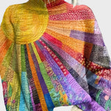 Pestrý Pletený Rolák se Živým Charakterem Elegantní Vzhled