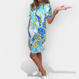 Letní Šaty S Živými Vzory Lehký Prodyšný Materiál Elegantní