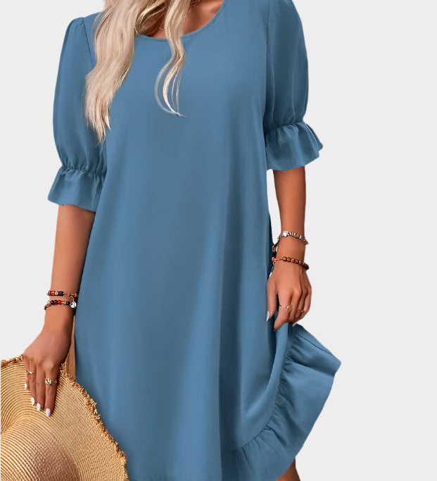 Retro Midi Šaty s Pohodlnými Rukávy Letní Elegance