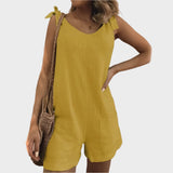 Bílý Stylový Letní Overal S Ramínky A Mašličkou A Kapsami